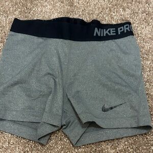 Nike Pro Women's Athletic Shorts in Gray and Black